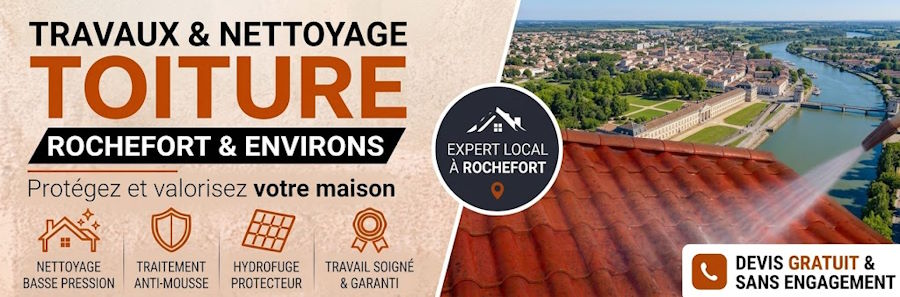 Nettoyage de toiture à Rochefort