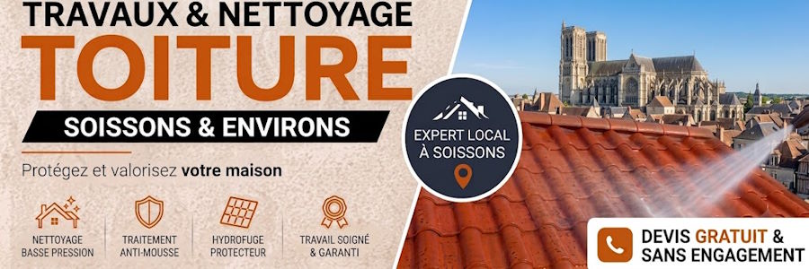 Nettoyage de toiture à Soissons